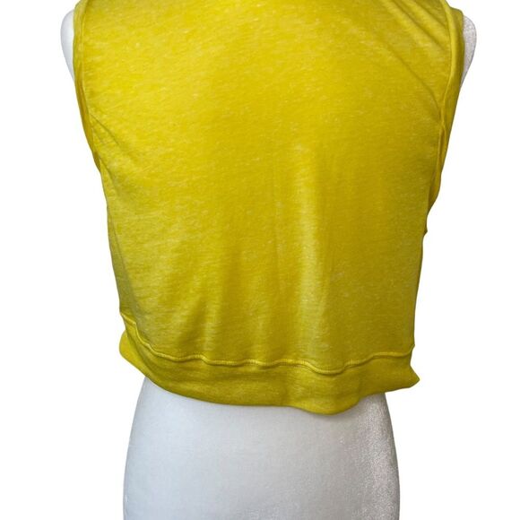FREE PEOPLE MOVEMENT WOMEN'S TWIST FRONT BOXY TANK TOP YELLOW SIZE LARGE - Picture 7 of 10